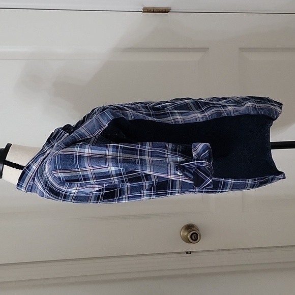 Ci Sono Plaid Collection Size M 3/4 Roll Tab Sleeve Blue Plaid Button Up Shirt - Picture 6 of 12